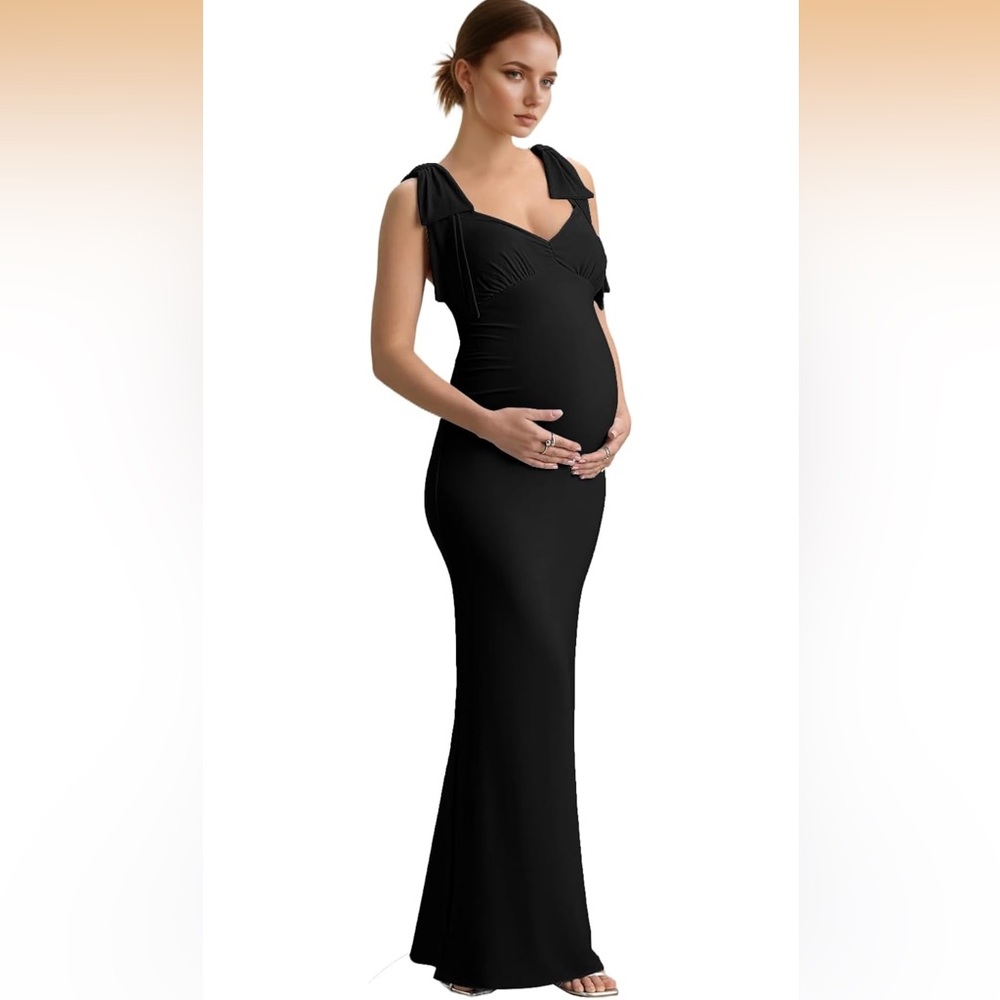 Elegant Black Maternity Dress